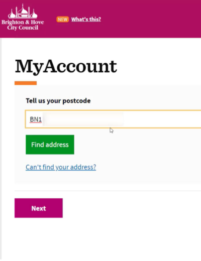 login screen