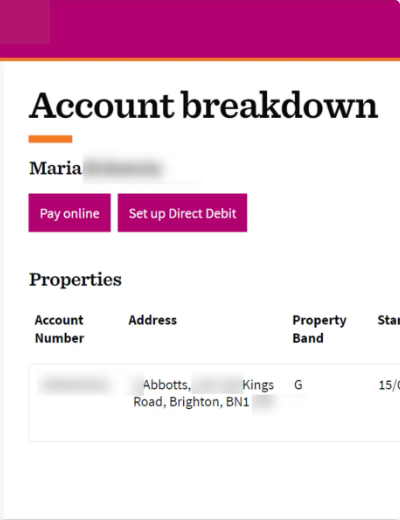 Myaccount breakdown